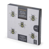 PREMIUM COASTERS SET OF FOUR BEE PRINT