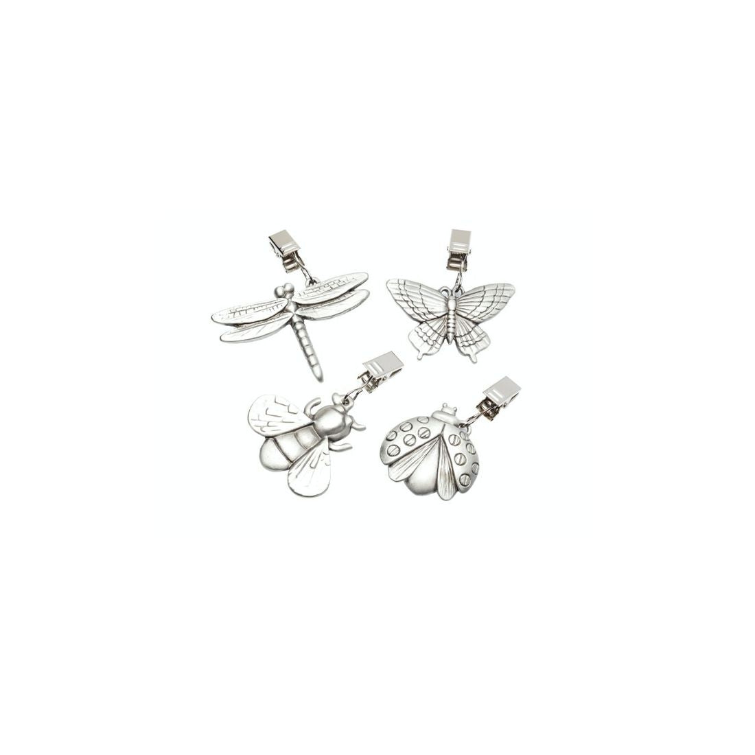 SET OF FOUR SOLID PEWTER TABLE CLOTH WEIGHTS