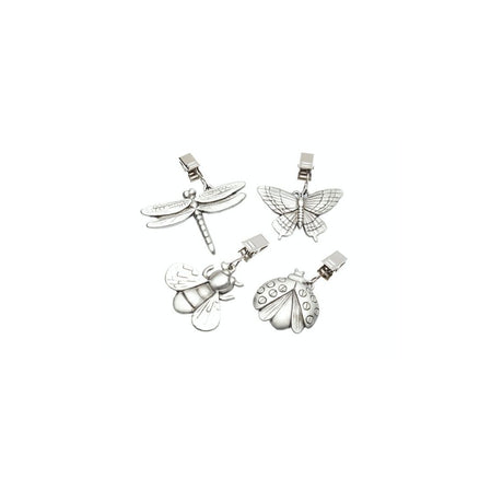 SET OF FOUR SOLID PEWTER TABLE CLOTH WEIGHTS