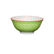 BRIGHT GREEN GEOMETRIC PRINT CERAMIC BOWL 16CM