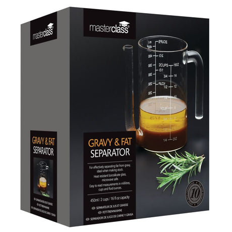 GLASS GRAVY & FAT SEPERATOR 450ML