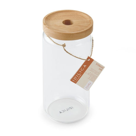 GLASS STORAGE JAR WITH BEECHWOOD LID 1000ML