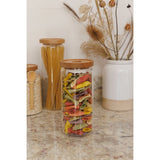 GLASS STORAGE JAR WITH BEECHWOOD LID 1000ML