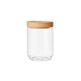GLASS STORAGE JAR WITH BEECHWOOD LID 500ML