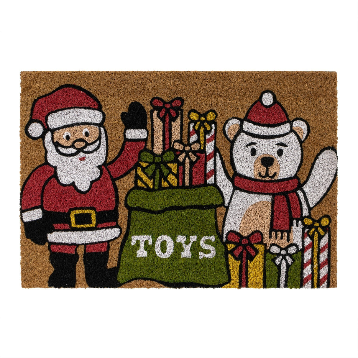 CHRISTMAS COIR DOORMAT SANTA