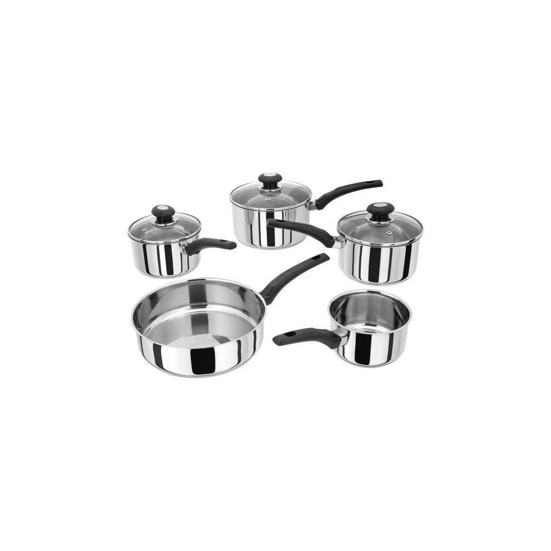 ESSENTIALS STAINLESS STEEL 5-PIECE SAUCEPAN SET