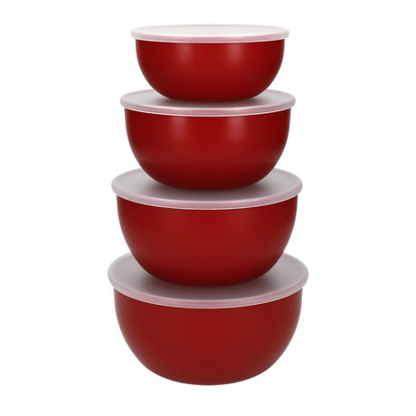 4-PIECE MEAL PREP BOWLS SET WITH LIDS EMPIRE RED