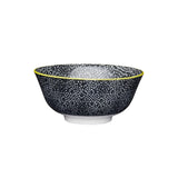 BLACK & WHITE FLORAL CERAMIC BOWL 16CM