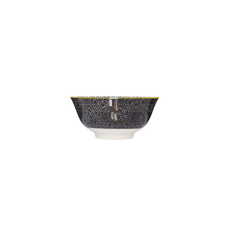 BLACK & WHITE FLORAL CERAMIC BOWL 16CM