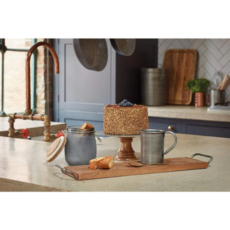 MANGO WOOD FOOTED CAKE STAND