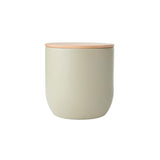 CANNISTER WITH BEECHWOOD LID PUTTY 12CM X 12CM