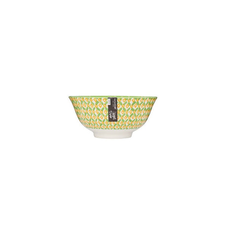 GEOMETRIC CERAMIC BOWL GREEN 16CM