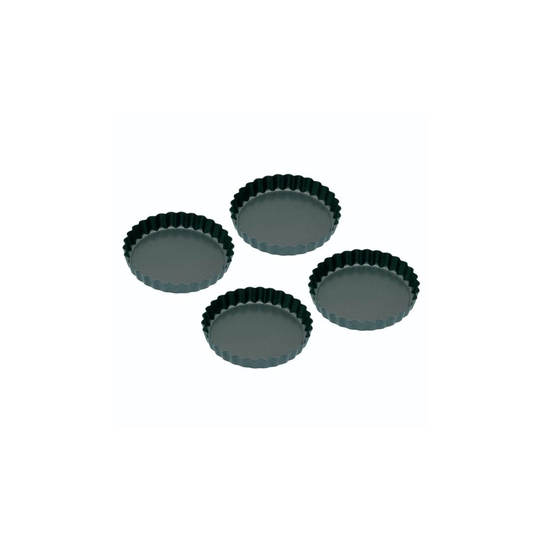 NON-STICK MINI FLUTED FLAN TINS SET OF FOUR