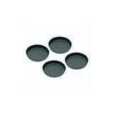 NON-STICK MINI FLUTED FLAN TINS SET OF FOUR