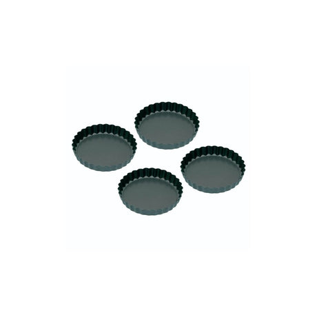 NON-STICK MINI FLUTED FLAN TINS SET OF FOUR
