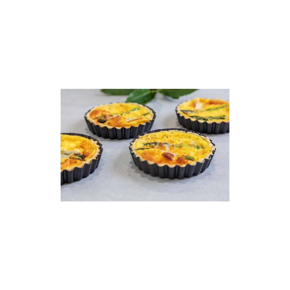 NON-STICK MINI FLUTED FLAN TINS SET OF FOUR