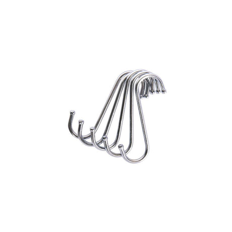 CHROME PLATED S HOOKS 10CM PACK OF FIVE