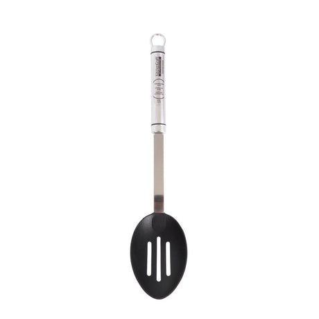 OVAL HANDLED STAINLESS STEEL NON-STICK SLOTTED SPOON