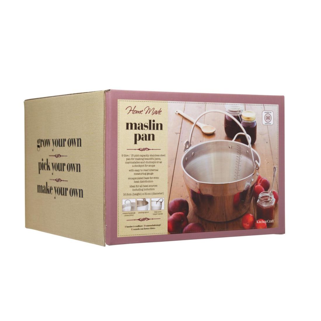 STAINLESS STEEL MASLIN PAN WITH HANDLE 9L
