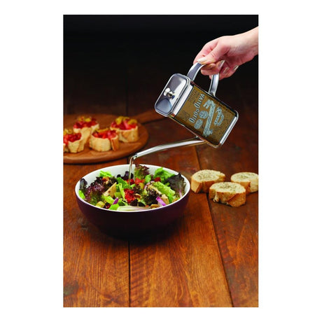 WORLD OF FLAVOURS ITALIAN STAINLESS STEEL OIL CAN DRIZZLER