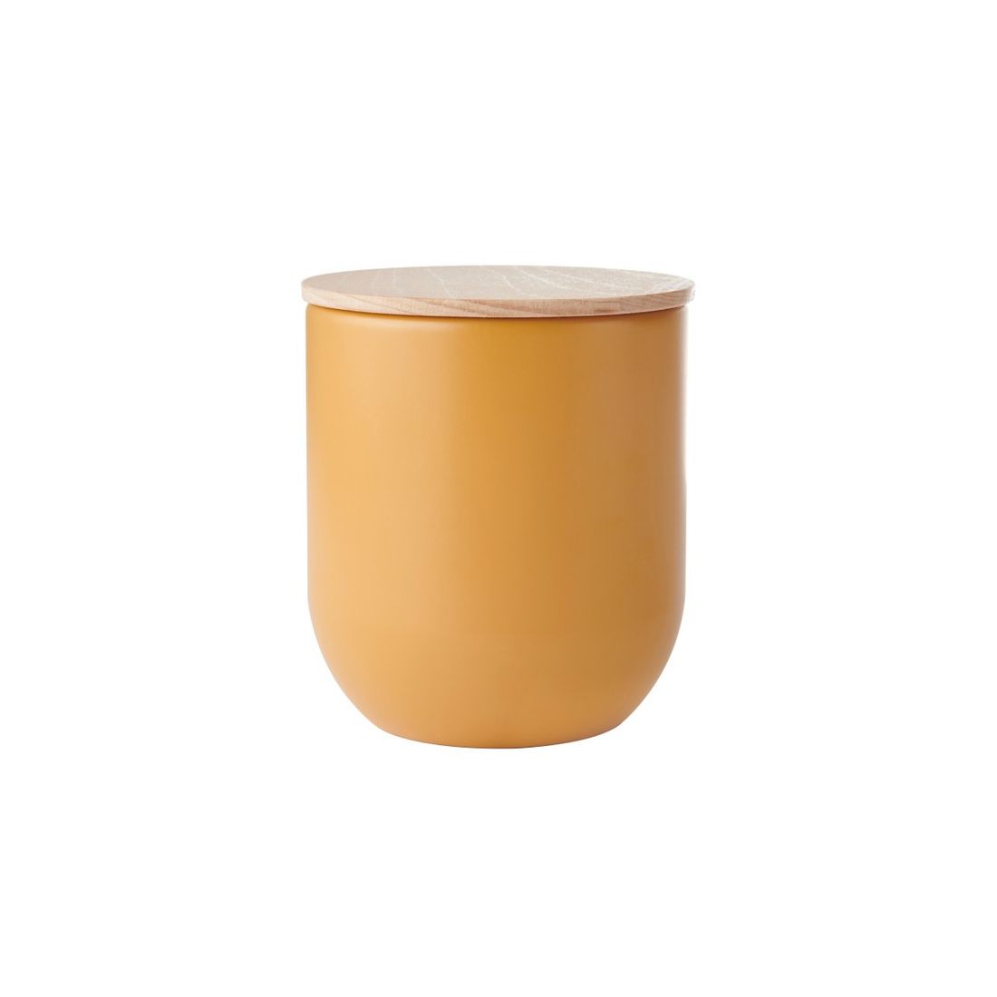 KITCHEN CANNISTER WITH BEECHWOOD LID 9CM X 10CM YELLOW
