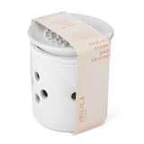 STONEWARE GARLIC STORAGE WITH GRATER LID CREAM