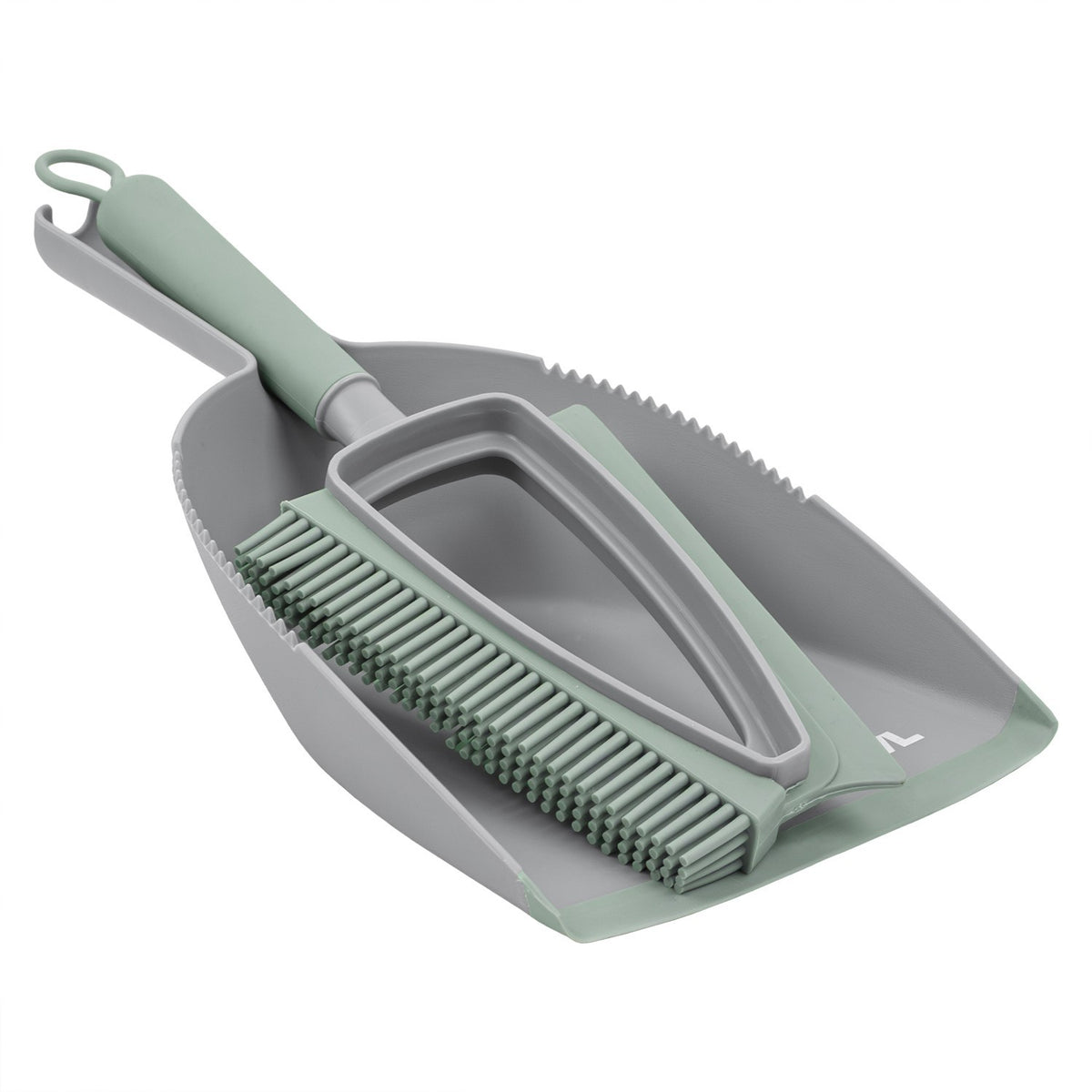 RUBBER DUSTPAN AND BRUSH GREY