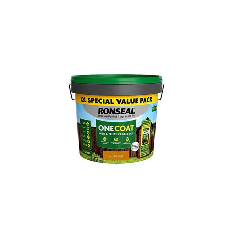RONSEAL ONE COAT SHED & FENCE PROTECTOR HARVEST GOLD 12L
