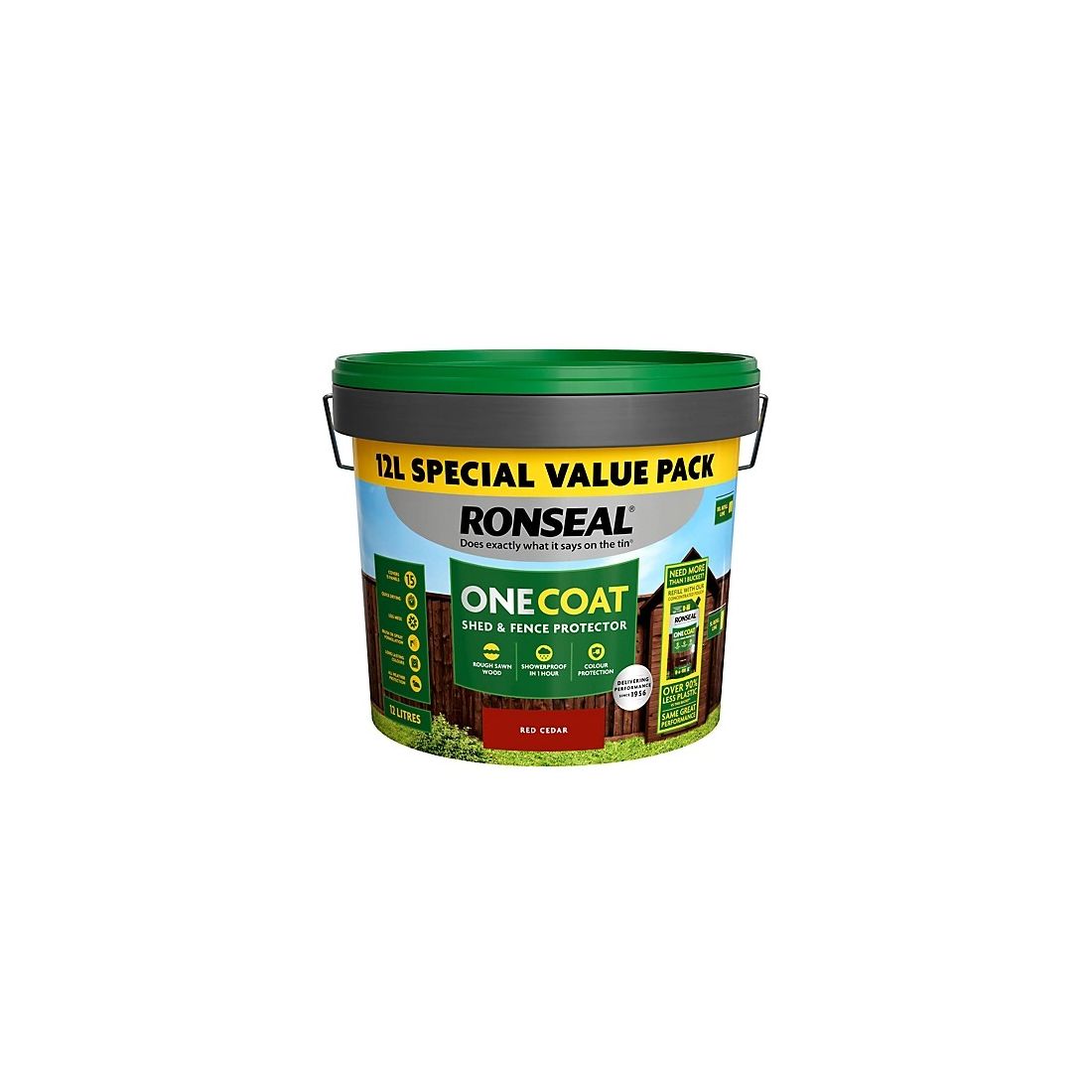 RONSEAL ONE COAT SHED & FENCE PROTECTOR RED CEDAR 12L