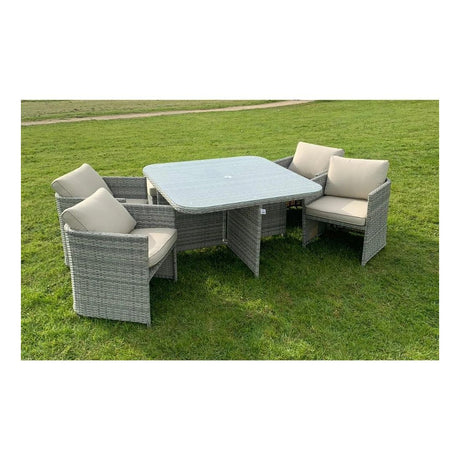 CAPRI 4+4 SEATER RATTAN CUBE GARDEN FURNITURE SET
