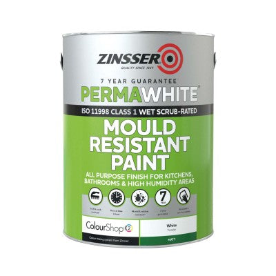 ZINSSER PERMA WHITE MATT MOULD RESISTANT PAINT 5L