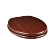 WOODLAND INSPIRED MAHOGANY TOILET SEAT WITH STAINLESS STEEL HINGES