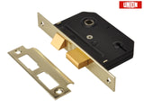 UNION ESSENTIAL 3 LEVER MORTICE SASHLOCK POLISHED BRASS 2.5"