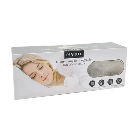 DE VIELLE RECHARGABLE LONG HOT WATER BOTTLE GREY