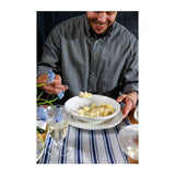 MIKASA NAVY STRIPE LINEN-BLEND TABLE RUNNER 230CM X 34CM