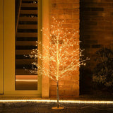 FESTIVE GOLD DEWDROP TREE WITH WARM WHITE LEDS 120CM
