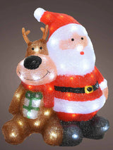 LUMINEO LED ACRYLIC SANTA WITH REINDEER