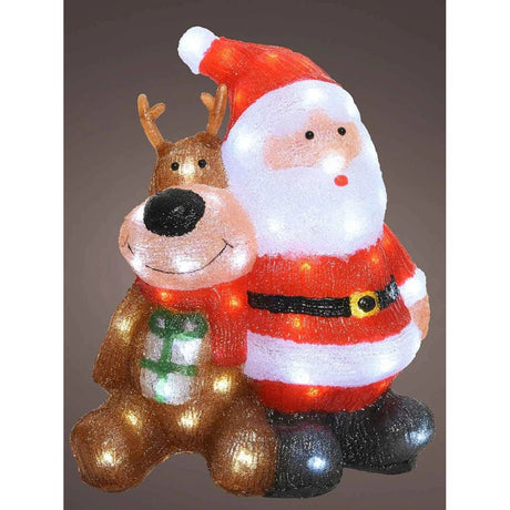 LUMINEO LED ACRYLIC SANTA WITH REINDEER