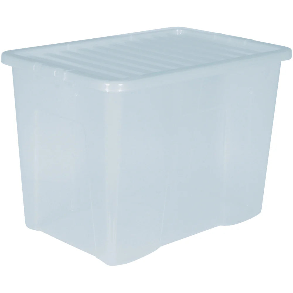 WHAM CRYSTAL CLEAR STORAGE BOX & LID 80L