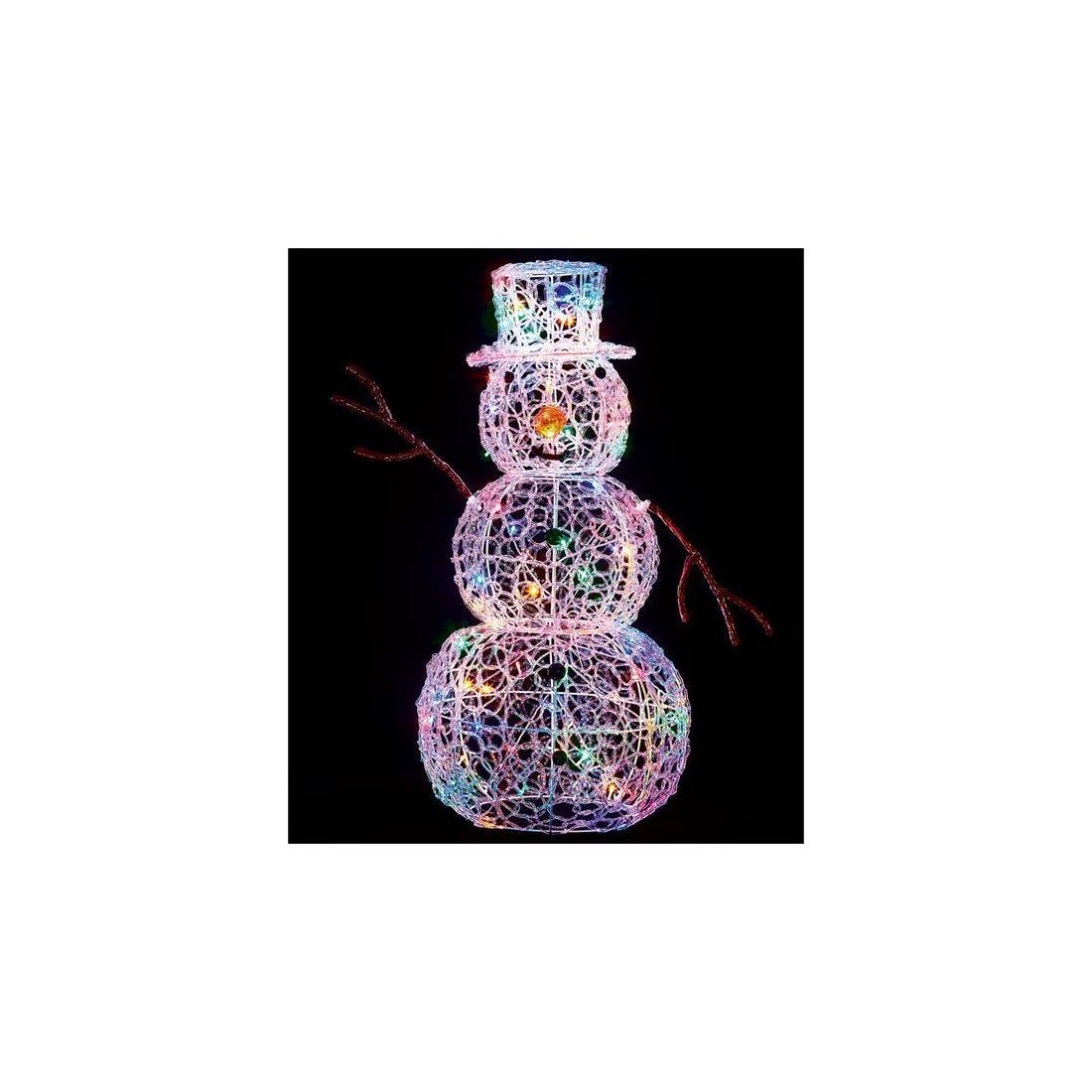 PREMIER LED MULTI-ACTION ACRYLIC SNOWMAN MULTI-COLOURED 90CM