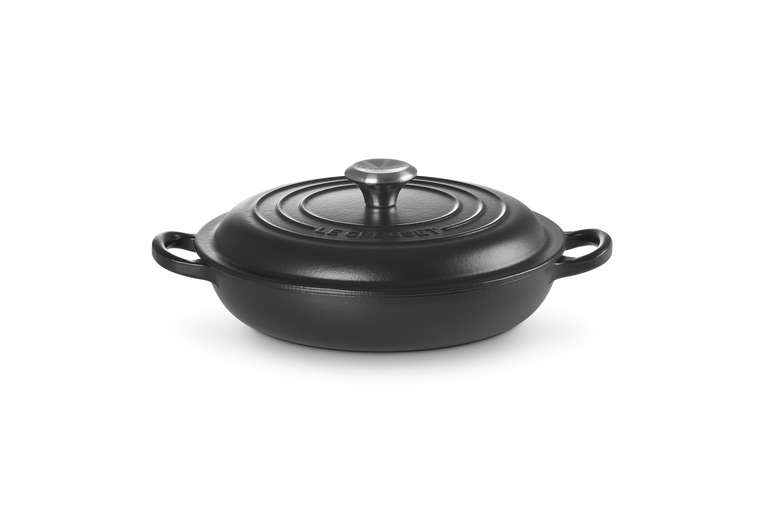 30 CM SHALLOW SATIN BLACK CASSEROLE