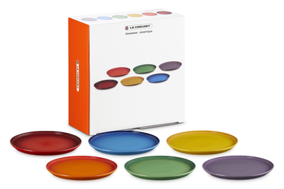 SET 6 COUPE DINNER PLATES RAINBOW