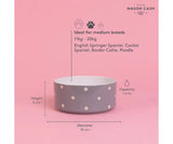 POLKA DOT GREY 18 CM DOG BOWL