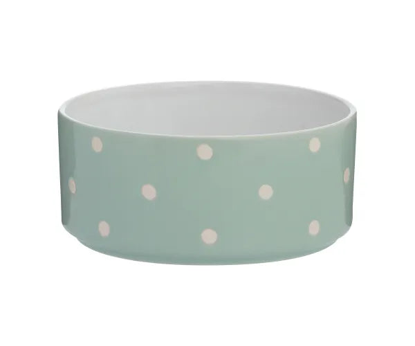 POLKA DOT SAGE 18 CM DOG BOWL