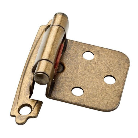A bronze metal hinge with a square mounting plate and cylindrical pin, shown on a plain white background.