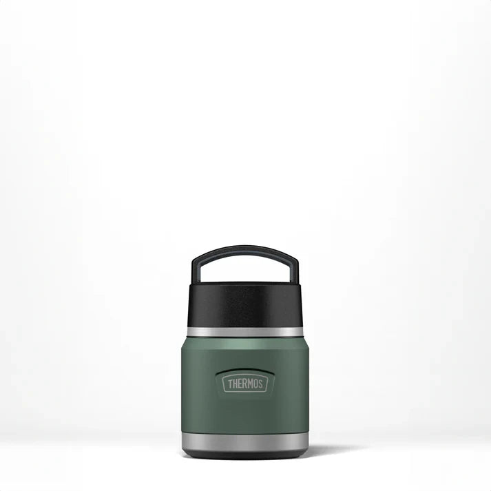 THERMOS ICON FOOD FLASK WITH HANDLE 355ML ROCK CAP GREEN