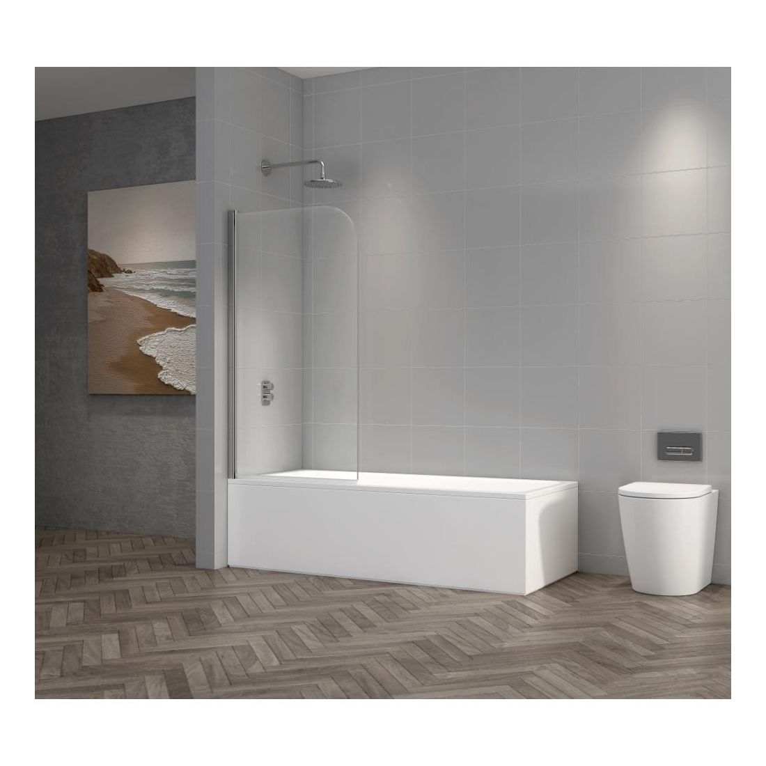 Tailored Chrome Curved Bath Screen 780mm x 1400mm