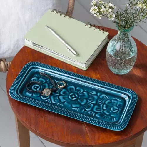 ENAMEL TRINKET TRAY BLUE