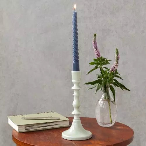 ENAMEL CANDLESTICK LIGHT GREY