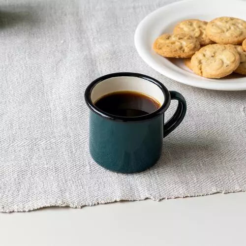 ESPRESSO ENAMEL MUGS DARK GREEN